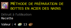 Méthode de préparation de bottes en acier des nains