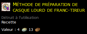 Méthode de préparation de casque lourd de franc-tireur