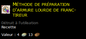 Méthode de préparation d'armure lourde de franc-tireur