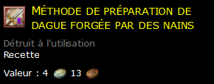 Méthode de préparation de dague forgée par des nains