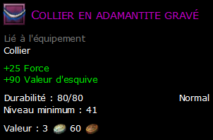 Collier en adamantite gravé