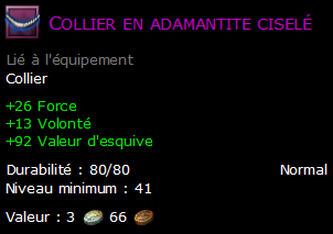 Collier en adamantite ciselé