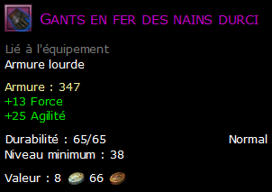 Gants en fer des nains durci