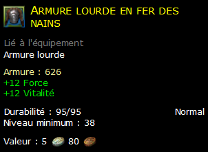 Armure lourde en fer des nains