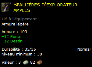 Spallières d'explorateur amples