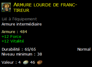 Armure lourde de franc-tireur