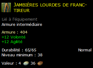 Jambières lourdes de franc-tireur