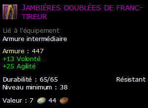 Jambières doublées de franc-tireur