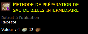 Méthode de préparation de sac de billes intermédiaire