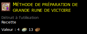 Méthode de préparation de grande rune de victoire