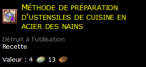 Méthode de préparation d'ustensiles de cuisine en acier des nains