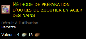 Méthode de préparation d'outils de bijoutier en acier des nains