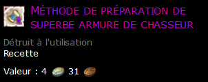 Méthode de préparation de superbe armure de chasseur