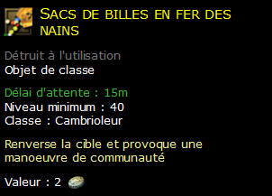 Sacs de billes en fer des nains