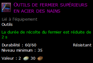 Outils de fermier supérieurs en acier des nains