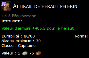 Attirail de héraut pèlerin