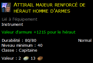 Attirail majeur renforcé de héraut homme d'armes