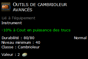 Outils de cambrioleur avancés