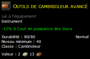 Outils de cambrioleur avancé