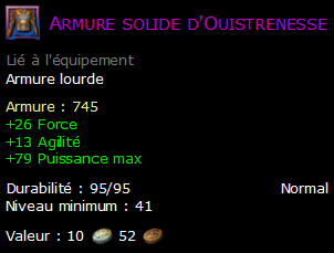 Armure solide d'Ouistrenesse