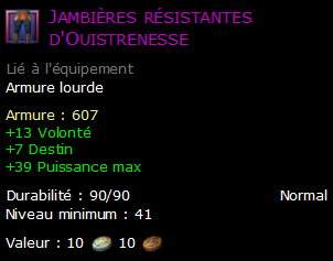 Jambières résistantes d'Ouistrenesse