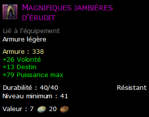 Magnifiques jambières d'érudit