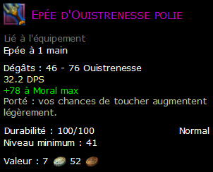 Epée d'Ouistrenesse polie