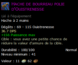 Hache de bourreau polie d'Ouistrenesse