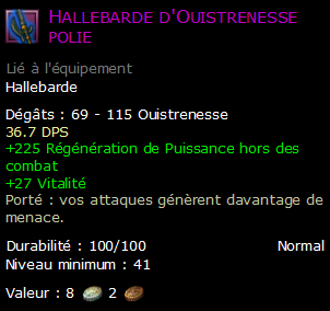 Hallebarde d'Ouistrenesse polie