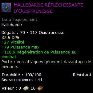 Hallebarde réfléchissante d'Ouistrenesse