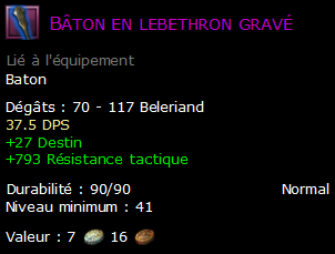 Bâton en lebethron gravé