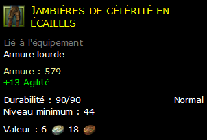 Jambières de célérité en écailles