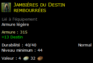 Jambières du Destin rembourrées