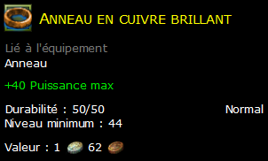 Anneau en cuivre brillant