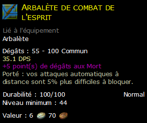 Arbalète de combat de l'esprit