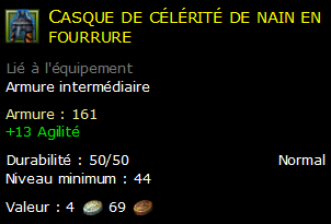 Casque de célérité de nain en fourrure