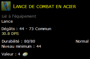 Lance de combat en acier