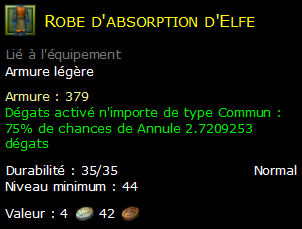 Robe d'absorption d'Elfe