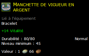 Manchette de vigueur en argent