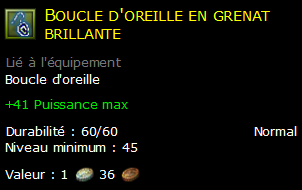 Boucle d'oreille en grenat brillante