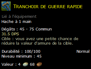 Tranchoir de guerre rapide