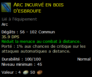 Arc incurvé en bois d'esbroufe