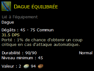 Dague équilibrée