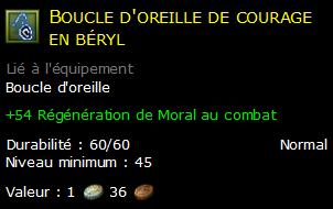 Boucle d'oreille de courage en béryl