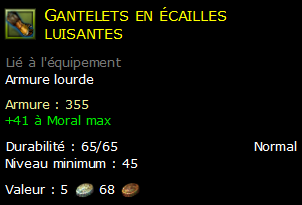 Gantelets en écailles luisantes