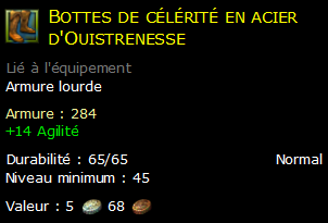 Bottes de célérité en acier d'Ouistrenesse