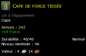 Cape de force tissée