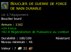 Bouclier de guerre de force de nain durable