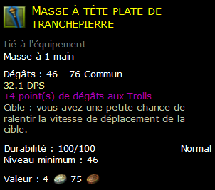 Masse à tête plate de tranchepierre