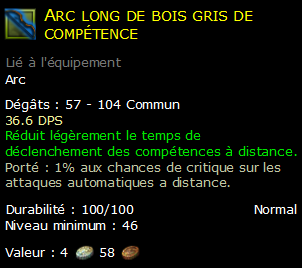 Arc long de bois gris de compétence